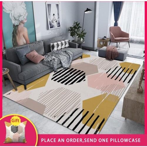 FYMX Geometric Creativity Rectangular Carpets Foliage Landscape Large Rug For Restaurant Lobby Living Room