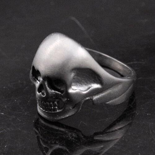 Hot Punk Stainless Steel Men Rings, Biker Motorcycle Rider Jewelry Heart Eye Skull Ring Party Gift GR379