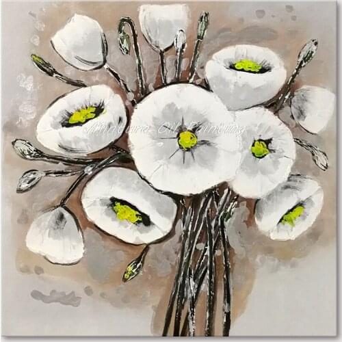 Mintura Wall Picture for Living Room Oil Painting on Canva Hand Painted A Bouquet of White Flowers Home Decor Wall Art No Framed