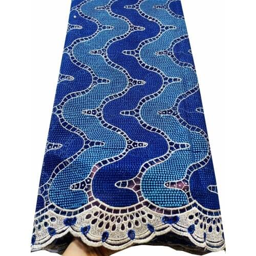 BLUE 2020 New Arrival African Lace Free Shipping ! African Net Lace High Quality French Fabric with beads Embroidery YLL2873