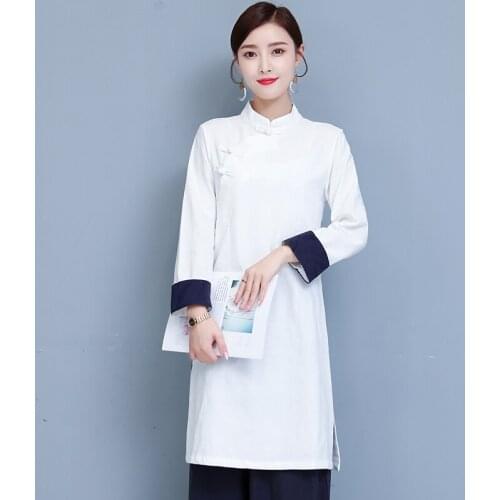 Tang suit cotton Linen ethnic garment Chinese style costume tai chi kung fu sets Asian casual retro clothing