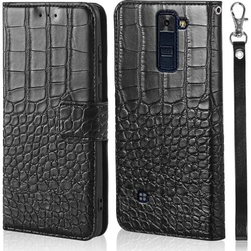 Leather Flip Cover for LG K8 Crocodile texture Wallet Case for LG K8 Lte K350e K350ds K350tr K350N K350 Magnetic Phone Cover