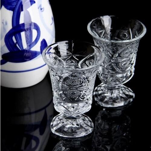 Creative Gifts Wine Glass Mini Engraved Party Bar Shot Lead-free Wine Glass 6Pcs Cups Tequila Copas De Vino Drinkware DE50JB