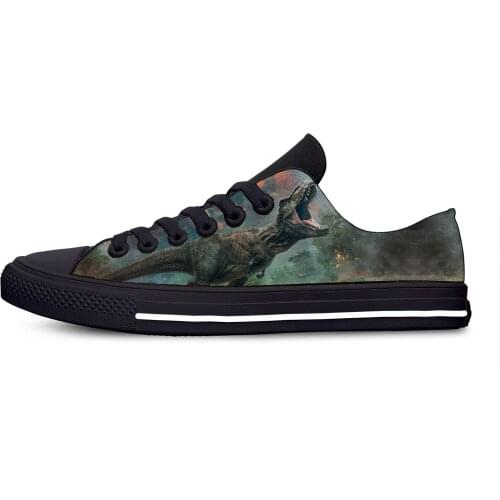 Jurassic World Movie Cool Fashion Funny Casual Cloth Shoes Low Top Breathable Lightweight Sneakers 3D Print For Men Women