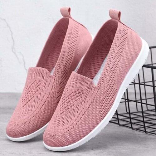 Women Summer Sneakers Slip On Flat Shoes Womens Casual Loafers Walking Shoes Female Outdoor Mesh Soft Bottom Sports Shoes