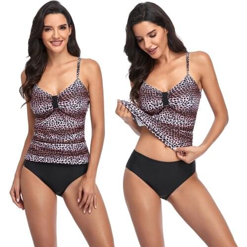 Bathing Suit For Womens Leopard Print Two Piece Swimsuits 2021 Summer Sexy Bikinis Mujer High Waist Swimwear Biquinis Feminino