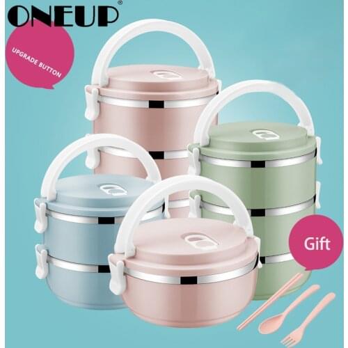 ONEUP Lunch Box For Kids Food Container Thermal Bento Box With Compartments Home Decoration Accessories Kitchen Japanese Style