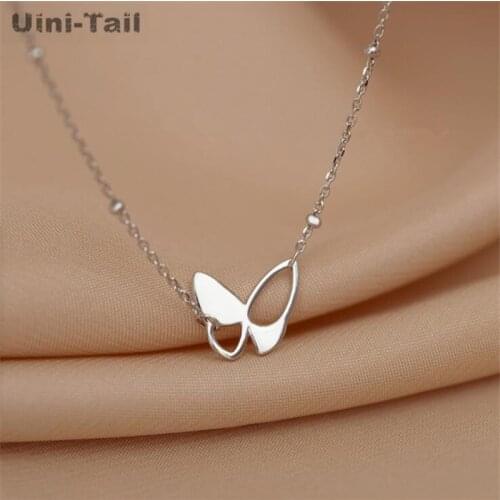 Uini-Tail hot sale new 925 sterling silver hollow butterfly necklace niche design fashion exquisite sweet trend high-quality