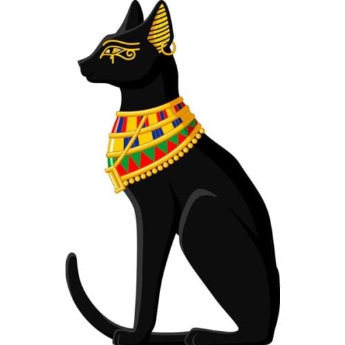 Hot Sell Creative Cartoon Decal Egyptian Cat Car Sticker Motorcycle Stickers Vinyl Decals Anti-UV PVC 14.8cm X 9.3cm