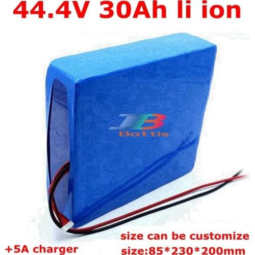 44.4V 30Ah lithium ion battery pack 12S li ion batteries for 2500W Bike bicycle scooter + 5A Charger