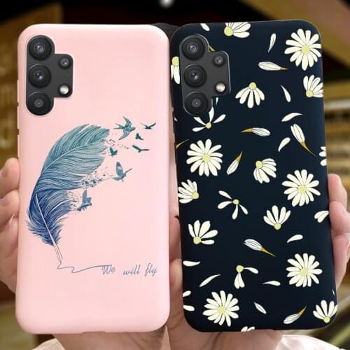 Fashion Flower Feather Cover For Samsung Galaxy A32 A52 A72 5G 4G Phone Case Candy Silicon Coque For Samsung A32 A 32 52 72 Case