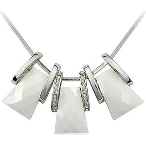 New White gems crystalnecklace silver Color Chain Necklace for Women Jewelry Short Chockers Collar