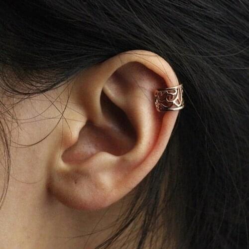 New Style Of Ancient Complex Hollow U-shaped Clip Earrings Non Pierced Ear Bone Ear Clip Earrings Invisible Men And Women