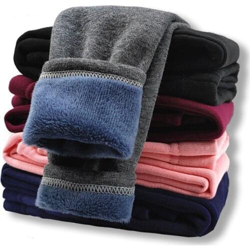 Clothing For Girls Pants Autumn Winter Plus Velvet Leggings Girls Slim Warm Girls' Leggings Kids Trousers