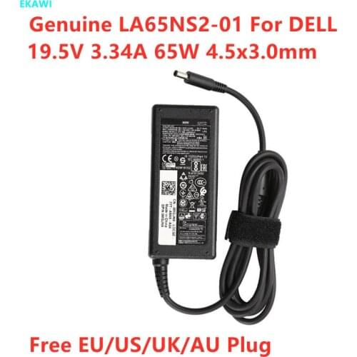 Genuine LA65NS2-01 19.5V 3.34A 65W AC Adapter For Dell Inspiron 3147 3148 5555 5565 XPS 11 13 9350 Laptop Power Supply Charger