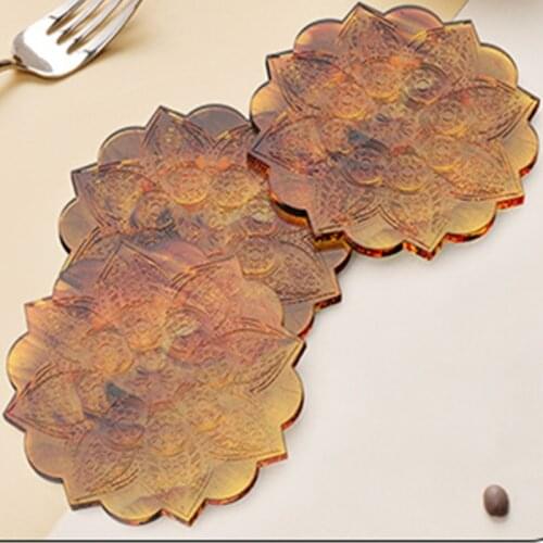 Mandala Coaster Epoxy Resin Mold Cup Mat Placemat Casting Silicone Mould DIY Crafts Home Decorations Making Tool