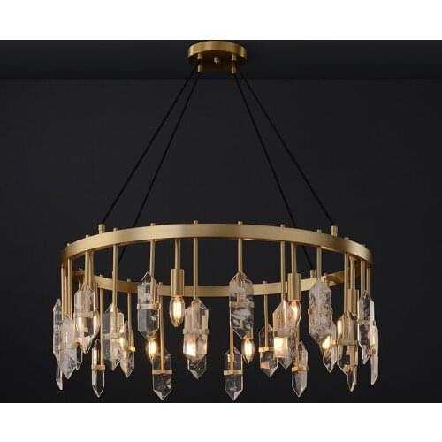 Postmodern crystal chandelier villa living room dining room bedroom simple atmosphere art light luxury lamp