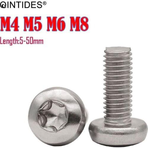 QINTIDES M5-M10 Hexalobular Socket Pan Head Screws Six-Lobe Screw 304 Stainless Steel Screws