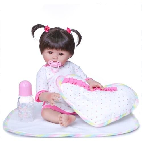 47cm Cute Full Body Silicone Reborn Baby Can Bathe In The Water Lifelike Boneca Bebe Toy Toddler Doll for Girl Birthday Gifts
