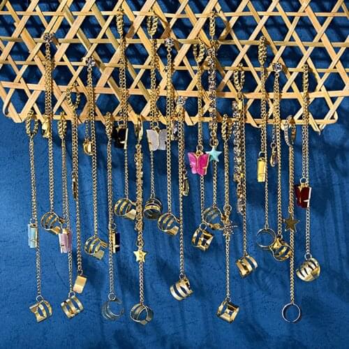 VG 6YM 2021 New Fashion Star Moon Ear Cuff Clip Earrings Butterfly Ear Cuff For Women Wedding Jewelry Accessories Wholesale