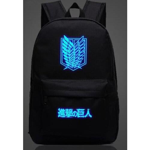 Attack on Titan Anime School Bag noctilucous Luminous backpack Student bag Notebook backpack Daily backpack Glow in the Dark