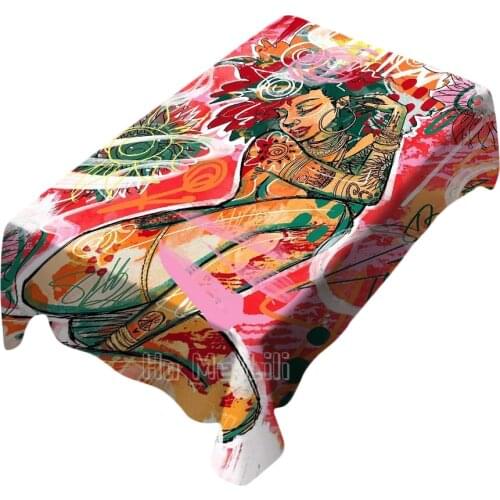 Justin Copeland Ideas Afro Art African American Art Tablecloth Polyester Is Waterproof And Oil Resistant And Reusable