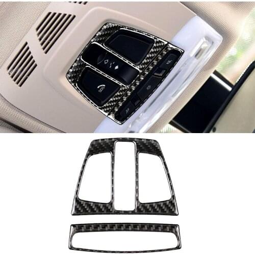 Roof Reading Light Lamp Decoration Cover Trim Decal for BMW F20 F30 F34 F32 X1 F15 X6 F16 Car Interior Accessories Carbon Fiber