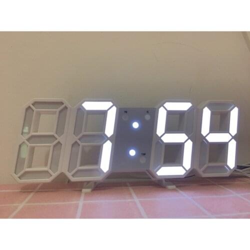 LED Wall Clock Simple 3D Digital Table Clock Alarm Nightlight with Date Temperature Shown Home Living Room Desktop Decoration