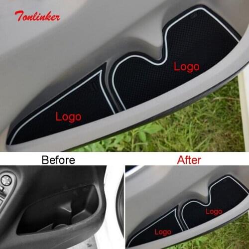 Tonlinker Interior Door Gel Door Groove Mat for Citroen Elysee/Peugeot 301 2014-19 Car Styling 14/16 PCS Silicone Cover stickers