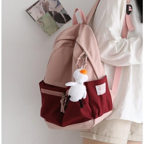 Female School Backpacks for Teens Panelled Small Fresh Backpack Women College Schoolbag Student Shoulder Laptop Computer Bags