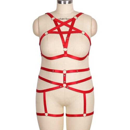 Gothic Stocking Straps Bondage Sexy Lingerie Exotic Costumes Erotic Plump Womens Underwear Set Plus Size Harness Garter Belts