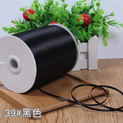 10 meters/lot) 1/8"(3mm) Single Face Black Satin Ribbon Webbing Decoration Bias Binding Bow-knot Gift Packing Christmas Ribbons