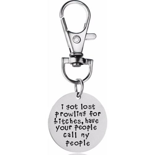 12PC/Lot I Got Lost Prowling Dog Cat Pet Tag Keychain For Women Men Key Chain Animals Lover Jewelry Gift Stainless Steel Keyring