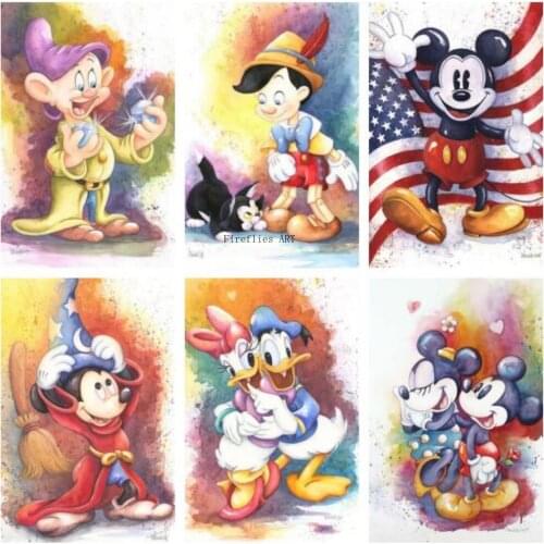 Disney DIY Diamond Embroidery Cartoon Mickey 5D DIY Mosaic Diamond Painting Cross Stitch Kits Christmas Kids Home Decor Art
