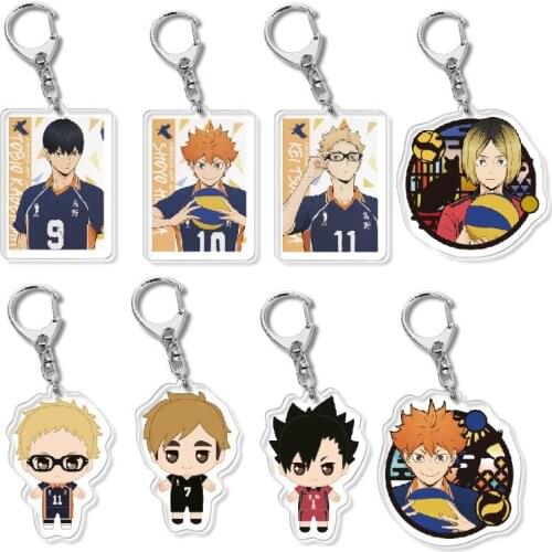 Anime Haikyuu!! Hinata Shoyo Kageyama Tobio Tsukishima Acrylic Pendant Keychain Figure Collection Model Toy Gifts Cosplay Anime