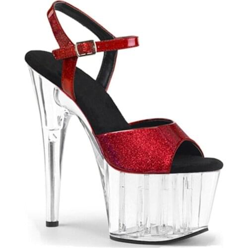 Shiny sexy vamp, 15cm crystal heels fashion sandals, 6in handmade sexy heels stage sandals