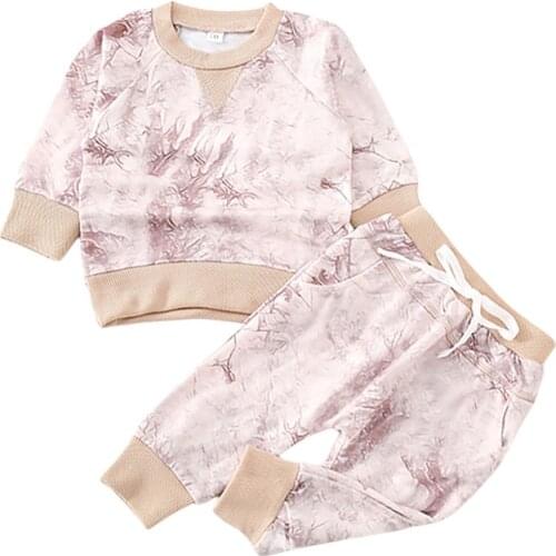 Bobora 2Pcs Newborn Autumn Baby Boys Clothes Sets Long Sleeve Pullover Sweatshirt Tops Solid Pants Trousers