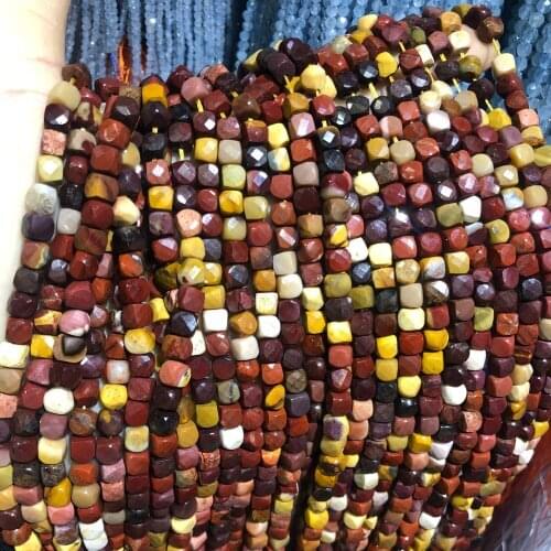 New Fashion Natural Stone Chrysolite Beads 4x4mm Loose Beads for Jewelry Making Necklace DIY Bracelet