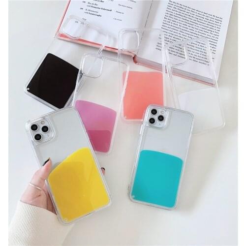 Liquid Silicone Phone Case For iPhone 12 mini 11 Pro X Xs Max XR 7 8 6 6s Plus Max SE 2020 Flowing Milk Jelly Candy Water Cover