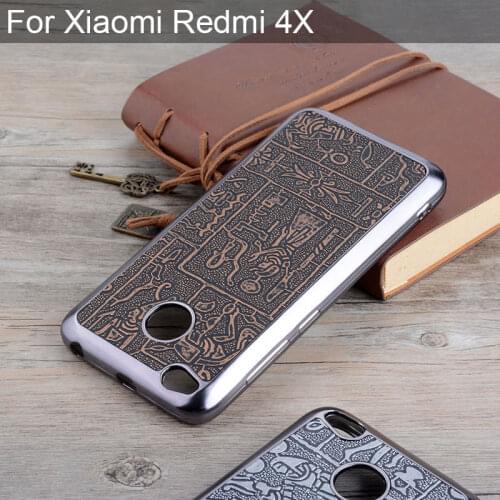 For Xiaomi Redmi 4X case Maya Ancient Egypt Vintage Retro Style leather skin with Soft silicone cover cases for xiaomi redmi 4x