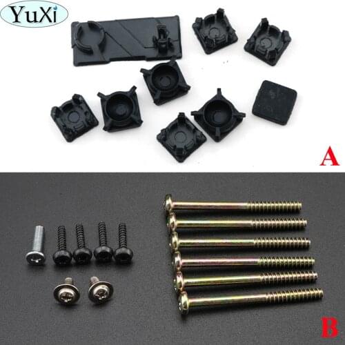 YuXi BLACK Plastic For PS3 Slim Console Screws w/ Screw Rubber Feet Cover Set