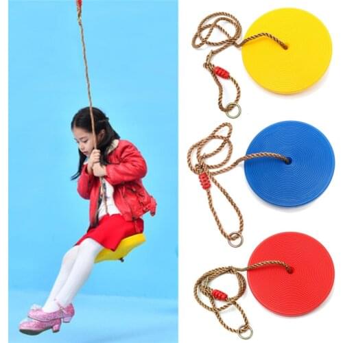 Children Round Seat Chair Swing Kids Tree Saucer Swing Flyer Rope Garden Backyard Playground Outdoor Safety Sport Funny Toy