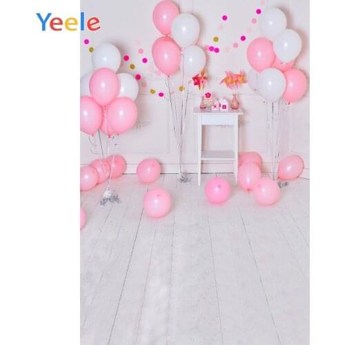 White Wall Floor Pink Balloons Baby Portrait Photocall Child Kid Photographic Backgrounds Photography Backdrops For Photo Studio