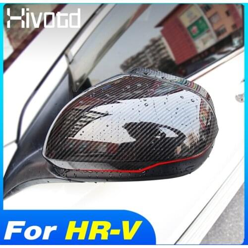 Hivotd Car Rearview Mirror Cover Side Wing Rear View Pandel Trim Decoration Exterior Accessories For Honda HRV HR-V 2015-2021