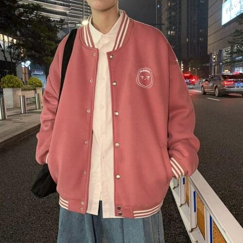 Jackets Streetwear Men Casual Baseball Coats Mens Funny Printed Fake 2021 Autumn Mens Hip Hop Male Clothing