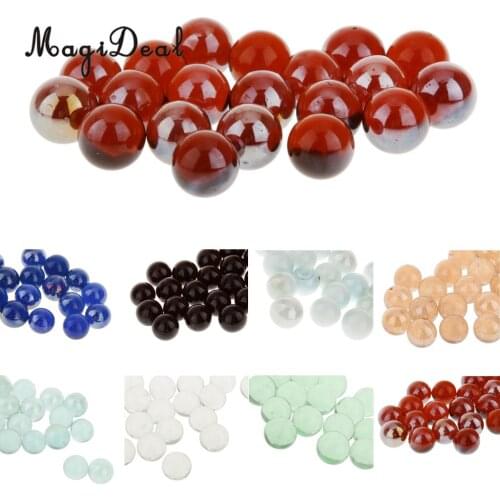 MagiDeal 20Pcs/Pack 16mm Assorted Glass Marbles Traditional Game Play Gag Toy Gift for Kids Children 8Colors