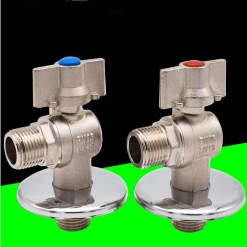 4"/6" Cold/Hot Water Copper Thickened Ball Angle Valve Water Heater Toilet Triangle Valve Wall Hanging Furnace Ball Valve
