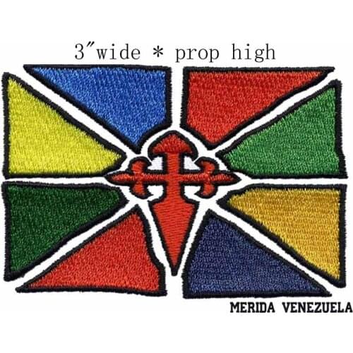 Merida, Venezuela Flag 3"wide embroidery patch for colorful/sunny/separate