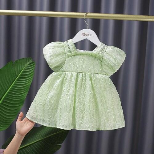 Sweet Fashion Summer Girls Kids Princess Dress Children Baby Infants Short Sleeve Birthday Party A-line Dresses Vestidos S12320