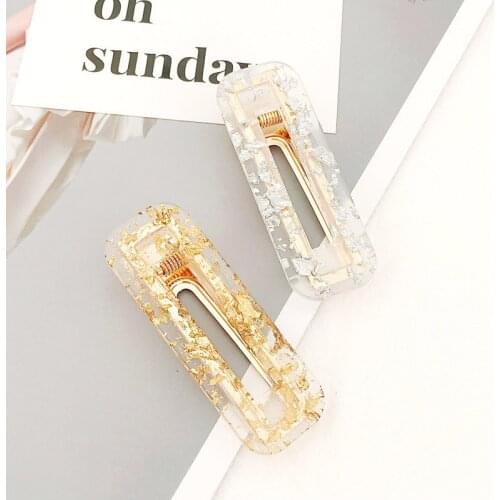 Fashion Womens Hairpins Simple Transparent Hollow Hairclip Hair Accessories